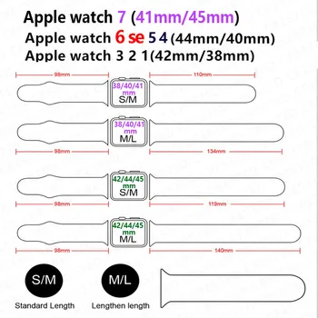 Silikonski trak Za Apple Watch band 44 mm 40 mm 42mm 38 mm 40 44 mm 3 4 5 6 se correa watchband zapestnica iWatch serije 7 41mm 45mm