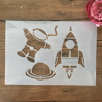 A4 29 cm vesoljsko Plovilo Astronavt DIY Layering Matrice Stensko Slikarstvo Album Kolorit Reliefi Album Dekorativni Predlogo