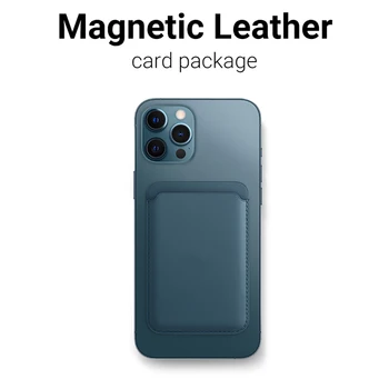 Magnetni Mag varno Usnjene Denarnice Imetnik Primeru Za IPhone 12 Pro Max 12 Mini 12 Mag Varno Žep Hrbtni Pokrovček Denarnice Kartice Slotov Primeru