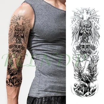 Nepremočljiva Začasni Tattoo Nalepke monster angel boj žepna ura lotus polno roko ponaredek tatto flash tattoo, za moške, ženske dekle