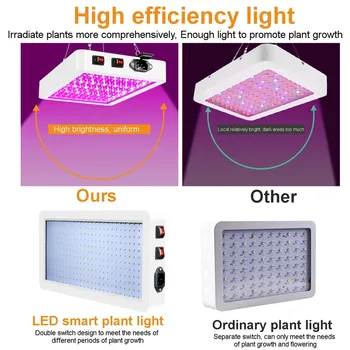 Raste Svetilke LED Grow Light 2000W 3000W Celoten Spekter Dvojno Stikalo za Rast Rastlin, Lučka Za Sobne Rastline Semena Cvet, ki Raste Šotor