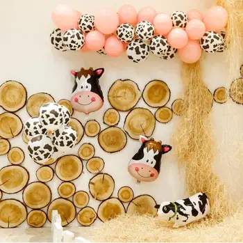 40pcs/veliko risanka živali globos krava tiskanja latex baloni za kmetije temo rojstni okraski baby tuš dobave
