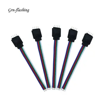5pcs 10 cm 15 cm led kabel 4 pin 10 mm širina varilne Moški ženski konektor Adapter žice Za 5050 3528 3528 SMD RGB led trakovi