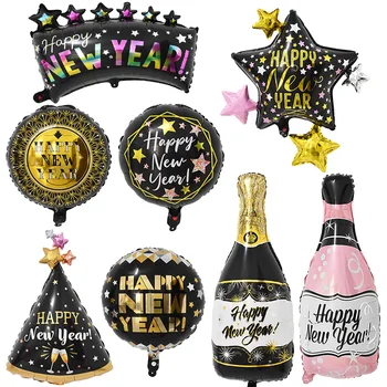 2022 Srečno Novo Leto Steklenico Vina Star Folijo Zrak, Helij Baloni Vesel Božični Okraski, Novega Leta Predvečer Stranka Noel Navidad Globos