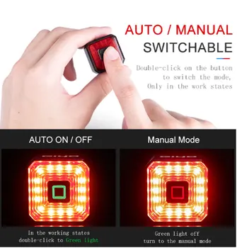 GIYO Smart Kolesarske Luči Zadaj Luč Kolesarske Opreme Samodejni Vklop/Izklop USB Polnilne Stop Signal Zavore Lučka LED Varnost