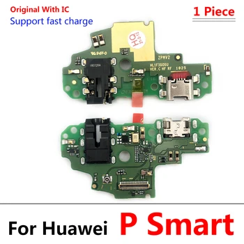 Izvirno Novo Polnjenje prek kabla USB Priključek Odbor Flex Kabel Z Mikrofonom Mikrofon Mobilnega Telefona Deli Za Huawei P Smart Plus 2019