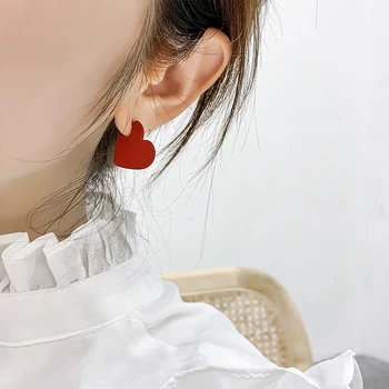 Korejski novo modno oblikovanje ženske, nakit, sladko zlitine barva rdeča ljubezen uhani praznično črke LJUBEZEN uhani