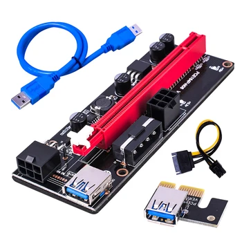 Ver009S Riser PCI-E Riser Card PCI Express 1X do 16X razširitveno napravo PCIe Adapter USB 3.0 Kabel 15 Pin-Do 6-Nožični Napajalni Cabler za Rudarstvo