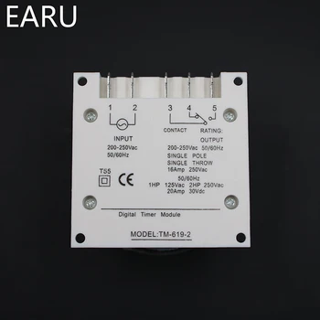 EARU TM619 AC 220V 240V 230V Digitalni LCD Moč Programabilni Števec Časa Stikalo Rele z UL navedene rele, 16A, enostavno ožičenje.