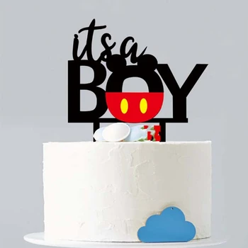 Ins lok Akril Happy Birthday Cake Pokrivalo black Fant dekle Rojstni dan Torta toppers Za Baby Tuš Cake Pecilni dobave darilo