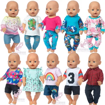 43 cm Baby Doll srajco in trak krilo 18 inch ameriški og dekle punčko oblačila, obleko igrače obleke