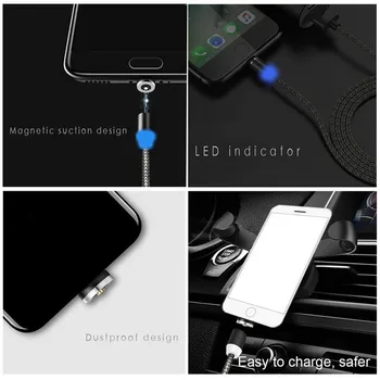 Magnetni Kabel Micro USB Tip C Kabel Za iPhone 11 Pro Max Samsung Hitro Polnjenje Magnetni Polnilnik USB Kabli Mobilni Telefon Kabel