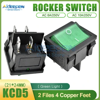 KCD5 Rocker Switch 21x24mm AC 15A/6A 250V/250V 2 Datotek 4 Baker Noge/3 Datotek 6 Baker Noge preklopno Stikalo Z LED Luči