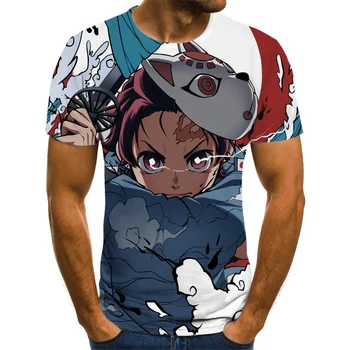Demon Slayer Anime T Shirt Za Moške Camisetas Človek Priložnostne Vrhovi Camiseta Hombre Ropa fant 3D, Anime T-shirt