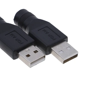 2Pcs/veliko Črno USB Ženski 5,5 mm X 2.1 mm Ženske DC Pretvornik Adapter za Polnilnik