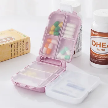 Prenosni Pill Box Pšenične Slame Medicine Polje Posodo Zdravstvenega Varstva Drog Organizator Potovanja Tabletke Majhno Polje Zaprti Tablet, Vsebnik