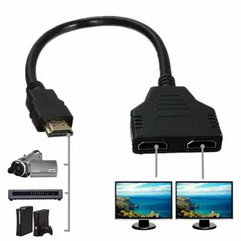 1x2 1080P HDMI je združljiv 1 Moški 2 Ženski 1 V 2 od Splitter Kabel Adapter Pretvornik za Projektor HD TV