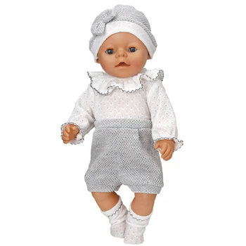 2021 Novo Fit 18 inch Baby Novo Rodil Ameriški Lutka Barbie Pribor Dekle Sivo Roza Volne za Oblačila Obleka Za Otroka Darilo za Rojstni dan