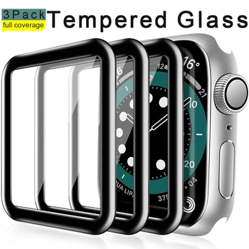 3D Kaljeno Steklo Screen Protector za Apple Gledati Serije 6 5 4 MP 44 mm 40 mm Polno Kritje Zaščitno folijo za iWatch 3 2 42mm 38 mm