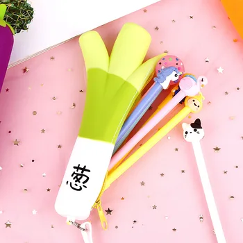 Srčkan rastlinskih silikonski svinčnik ustvarjalne sadje mačka tačka risanka, velike zmogljivosti, študent tiskovine vrečko za shranjevanje