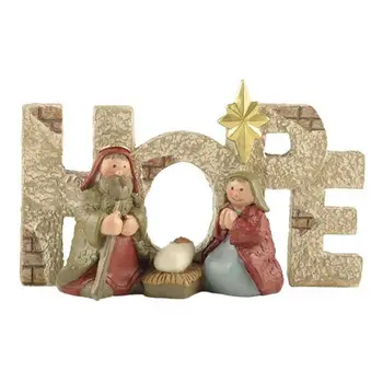 Kristusovo Rojstvo Jezusa Scene Obrti Ornament Christian Darilo Smolo Božične Jasli Miniature Figurice Soba Namizje Decoratio