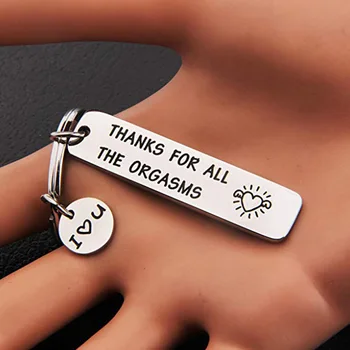 Po meri Keychain Vgravirana Hvala za Vse Orgazmov Ljubim 3000 obesek za ključe iz Nerjavečega Jekla Nakit Valentinovo Nekaj Darilo