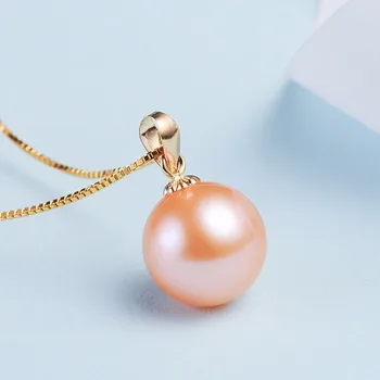 Dainashi prvotne 18K Bela/Zlata resnično visoke kakovosti krog pearl obesek z verigo top blagovne znamke globe, nakit za ženske, darila