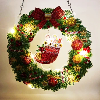 DIY 5D Visi Božič Cvetlični Venec Smolo Slikarstvo Kit Nosorogovo Risanje Domov Vrata Umetnostne Obrti Božič Dom Spalnica Dekor
