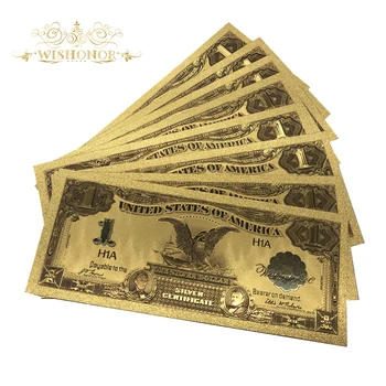 10pcs/Veliko Barvne Ameriki Pozlačen€, 1899 USD 1 Dolarjev Ponarejenih Bankovcev Replika papirnati Denar za Dekoracijo Doma