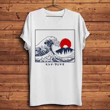 Vintage velik Val off Gunma Fuji smešno ukiyoe tshirt Moški poletje nova Bela Priložnostne kratek rokav T Shirt Unisex ulične tee