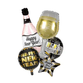 Srečno Novo Leto Okraski Folija Baloni Steklenico Šampanjca Baloni za Novo Leto, Božič Stranka Dobave