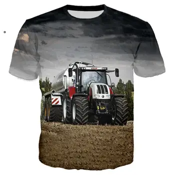 2021 Poletje 3D Tiskanje Nov Avto, Traktor T-shirt Moških Hip Hop Ropa Hombre Priložnostne Ulične moška T-shirt Vrhovi Otroci Tee Majice