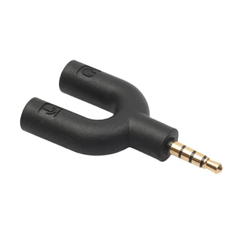 Slušalke Adapter Kit U Oblika 3,5 mm Y Cepilec za Avdio izhod za Slušalke in MIKROFON črna