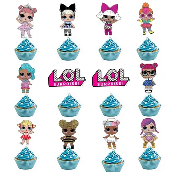 24PCS Original LOL Presenečenje Lutke stranka tema Resnično lols lutke Cupcake Toppers Otroci Rojstni dan Torta Dekoracijo dobave