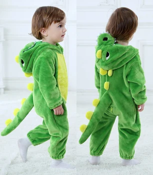 Za Malčke Baby Zabavno Živali Igralne Obleke Fantje Dekleta Hooded Jumpsuit Malčke Baby Dinozaver Kostum