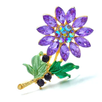 Rinhoo Cvet Broška Zatiči Kristalno broška za ženske rastlin, Nakit, broške poročno darilo nakit Zlitine Vintage Stil Dodatki