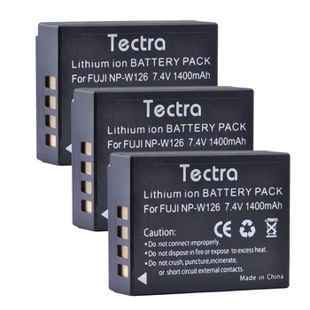Tectra 3pcs NP-W126 NP W126 Li-ion Baterijo Fotoaparata + LCD USB Dvojni Polnilec za Fujifilm X-M1 X-M2 E1 E2 A1 X-T1 XT1 HS33 HS30 HS50