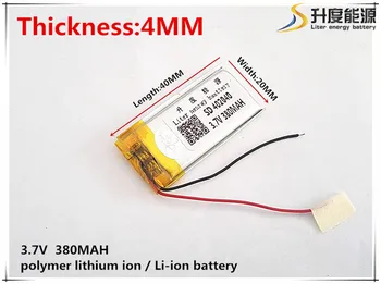 2pcs [SD] 3.7 V,380mAH,[402040] Polimer litij-ionska / Litij-ionska baterija za IGRAČE,MOČ BANKE,GPS,mp3,mp4,mobitel,zvočnike