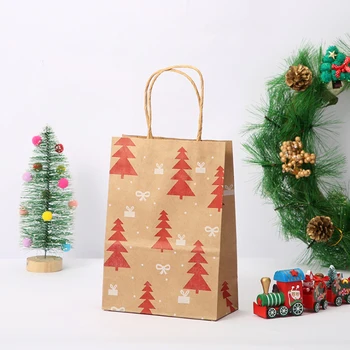 12PCS Novo holiday gift bag 21*15 cm/27*21 cm Božična risanka kraft papir za vreče srčkan Santa darilni embalaži bag