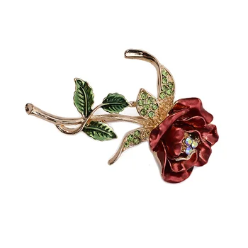 1 Kos Dekorativne Obleko, Nakit Kristal Rose Cvet Broška Pin Nosorogovo Rose Broške za Klobuk Vrečko Šal Bijoux Dodatki
