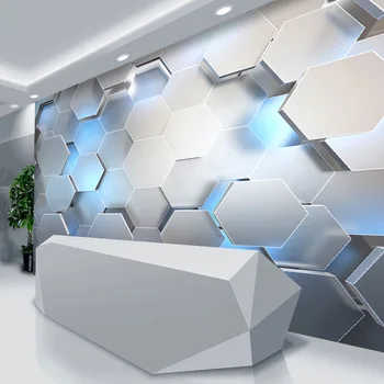 3D Geometrije Ozadje KTV frizerski Salon Urad Podjetje recepciji E-športni Prostor Konkavna Konveksna Ozadju Steno stensko