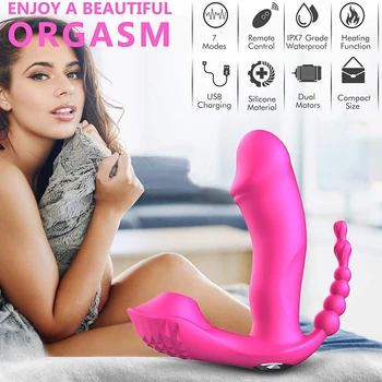 Seks toysSucking Vibrator 7 Način z vibriranjem Bedak Analni Vagine, Klitoris Stimulator Nosljivi Ustni Sesalna Erotično Sex Igrače za Ženske