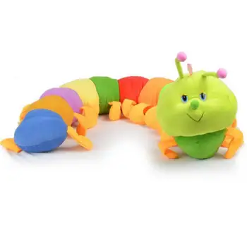 80% Vroče Prodaje Lepe Pisane Inchworm Caterpillar Mehko Udobno Otroci Lutka Vrgel Blazino Igrača Mehki Pliš Igrače za otroke darila