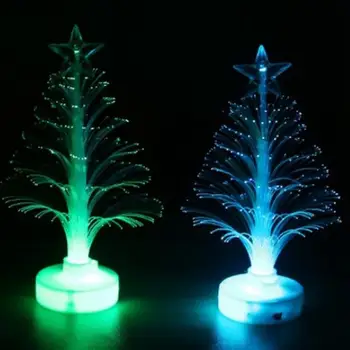 Svjetlovodni Božično Drevo LED Nočna Lučka 7 Barv Spreminjanje Lučka za Namizni Dekorativni Vzdušje Lučka Xmas Darila