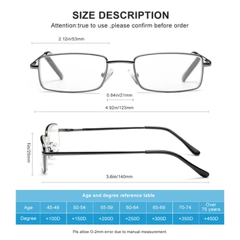 3 Pack Obravnavi Očala za Moške 2021 Trendy Kovinski Okvir Modra Svetloba Blokiranje Obravnavi Očala 1.0 1.5 2.0 2.5 3.0 3.5 4.0 Bralci