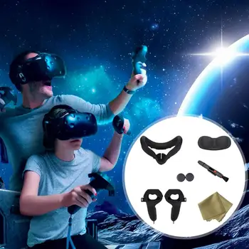 VR Očala 6 V 1 Zaščitna torbica Za Oculus Quest 2 Slušalke Pribor Komplet Silikonskih Oko M-vprašajte Krmilnik Ročaj Pokrov