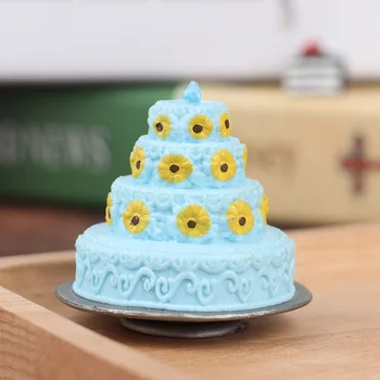 Miniaturni Rojstni Dan Torta Model Simulacije Hrane Kuhinja Igrača, Lutka Hiša Pribor Cake Mini Igrača Torto