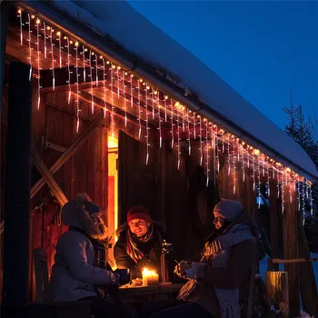 Božični Okraski, LED Garland Zunanja Razsvetljava Zavese Ledenica Niz Luči, 5-20M Kapi Teraso Vrt Okno Viseče Luči