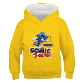 Sonic Bombaž Tiskanja Fantje Hoodies Coats Jeseni, pozimi Vrhnja oblačila Otroci Hooded Majica Kostum Vrhovi Fantje, Dekleta Obleke 4-14 Let