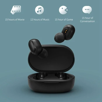 Novi Originalni Xiaomi Redmi Airdots S V Uho TWS Bluetooth Slušalke Šumov Slušalke Mikrofon za Prostoročno Čepkov AI Nadzor